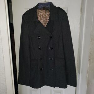 Element Gray Peacoat Tailored Wool-Blend